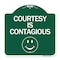 Signmission Designer Series Sign Courtesy Is Contagious, Green & White Aluminum Sign, 18" x 18", GW-1818-24232 A-DES-GW-1818-24232 - alternate 1